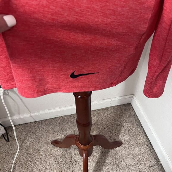 Nike Dri Fit Coral Pink Hooded Athletic Workout Pullover Shirt Women Sz XL - Picture 3 of 8